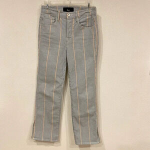 3x1 Striped Stretch High Rise Austin Crop Jeans Size 26 EUC